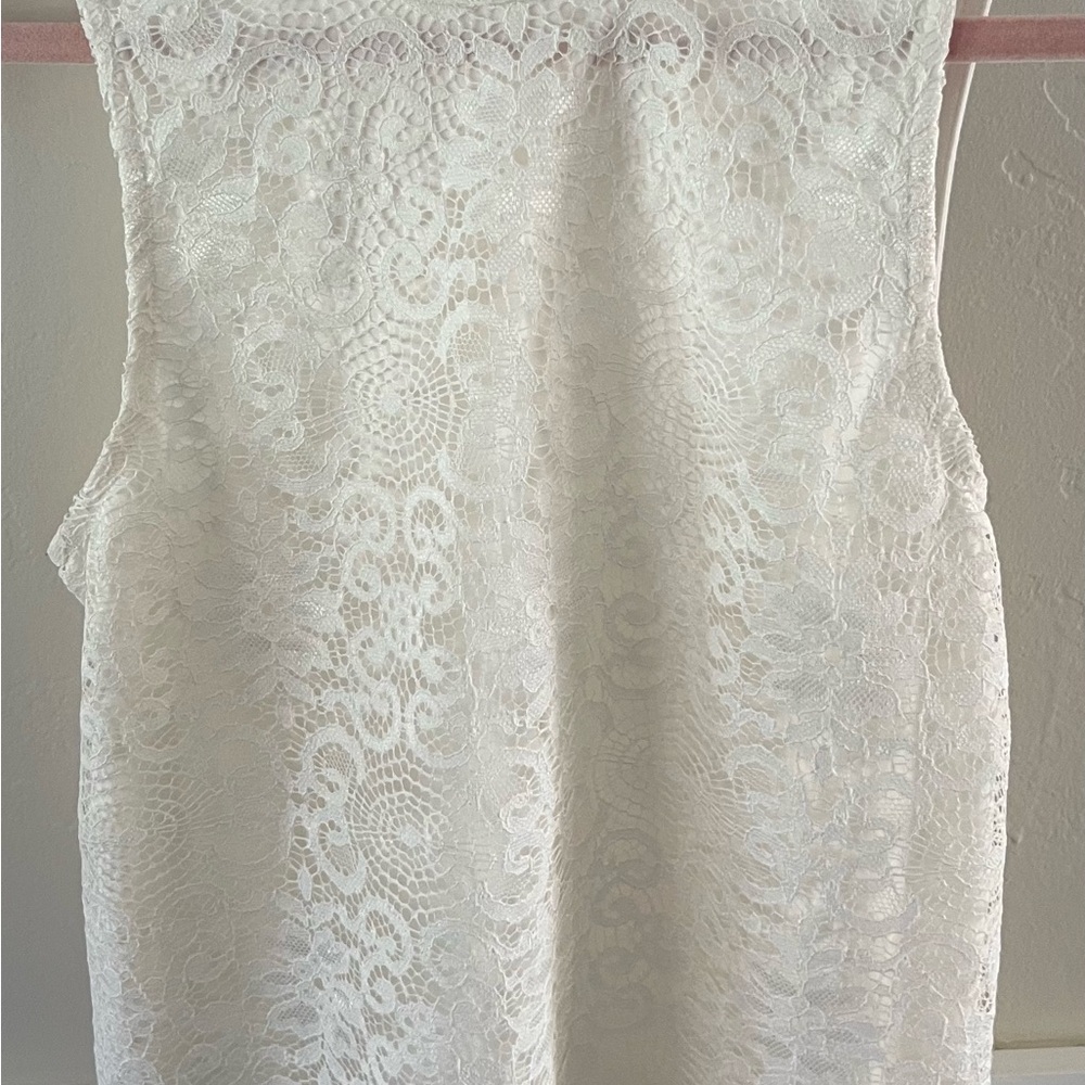 Tempted White Lace Tank Top